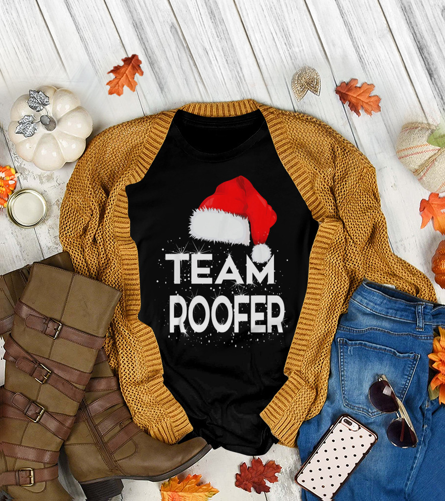 Team Roofer Santa Hat Holiday Edition T-Shirt