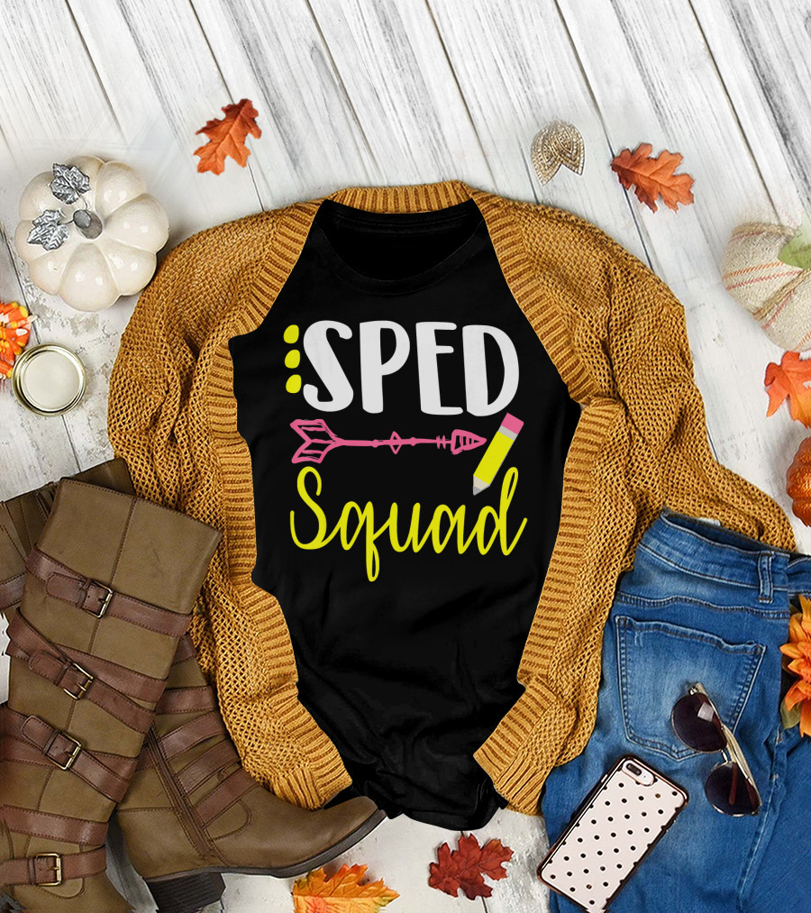 SPED Squad Special Education Teacher Arrow Pencil T-Shirt
