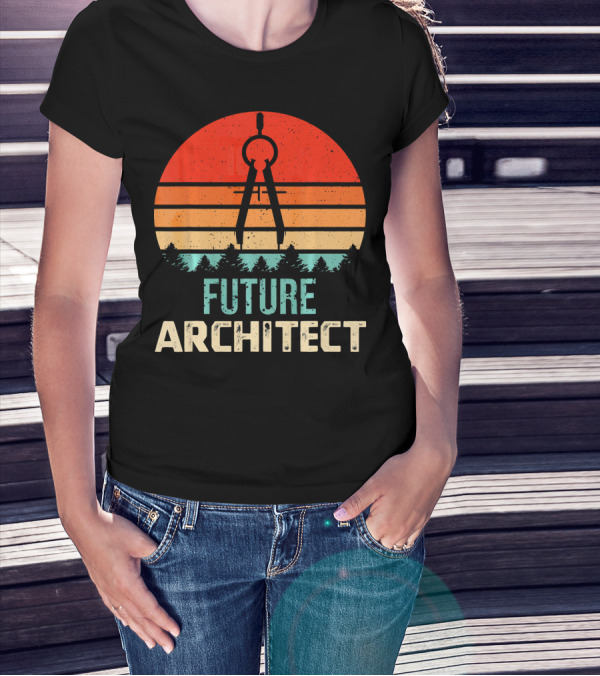 Future Architect Vintage Compass Sunset T-Shirt