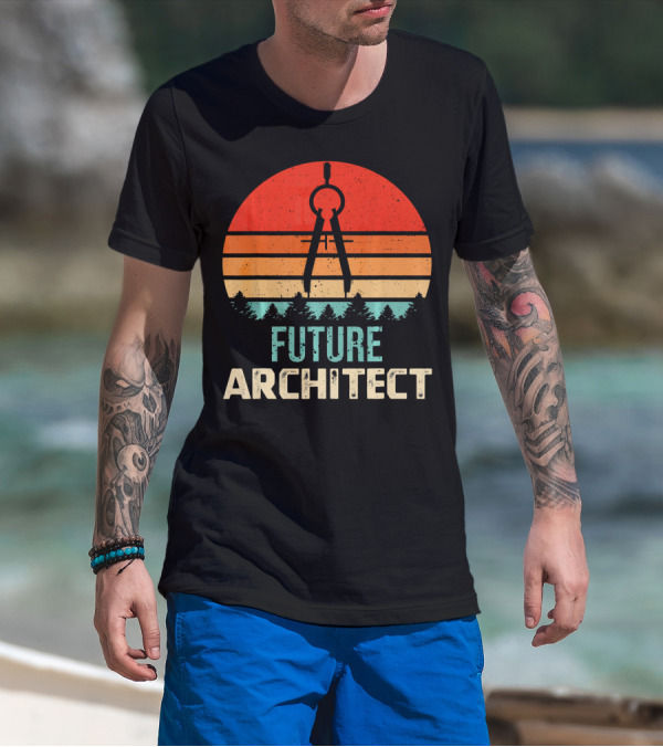 Future Architect Vintage Compass Sunset T-Shirt