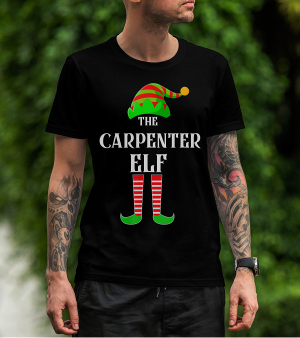 The Carpenter Elf Family Matching Cos Striped Hat And Shoes T-Shirt