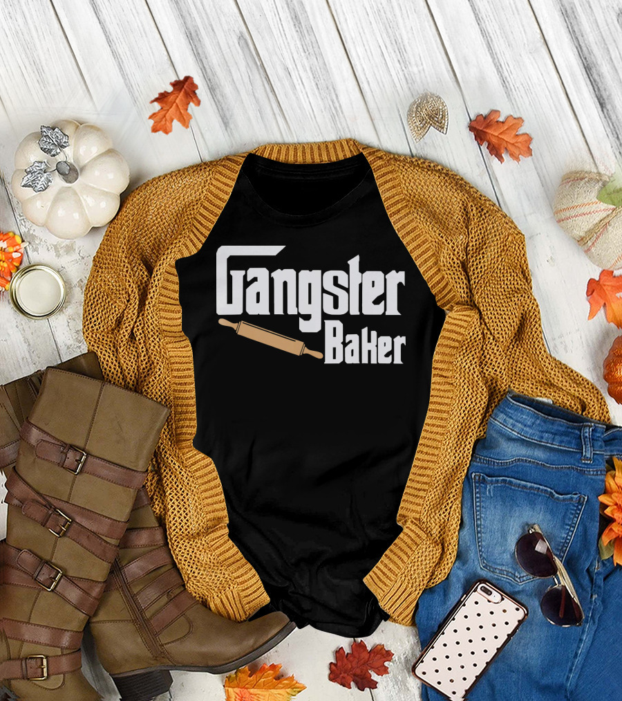 Gangster Baker Rolling Pin Culinary Past T-Shirt