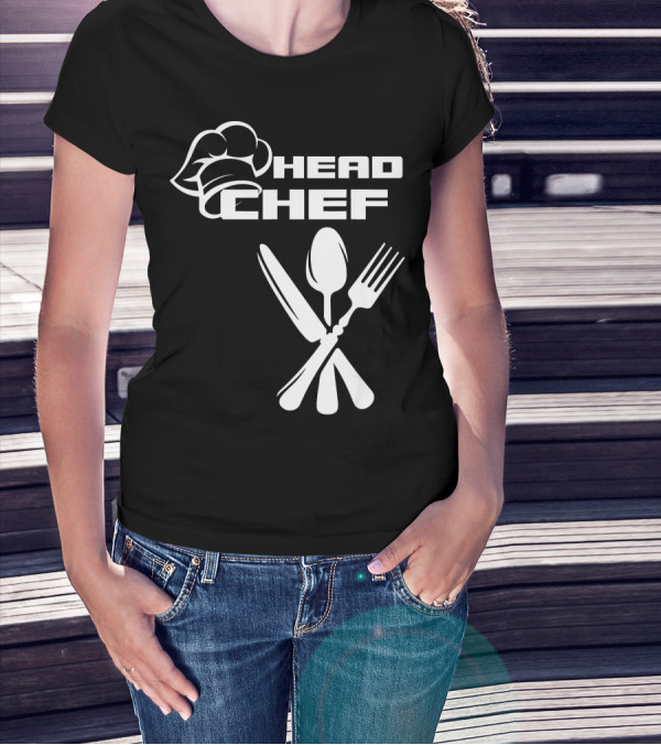 Head Chef Hat And Crossed Silverware T-Shirt