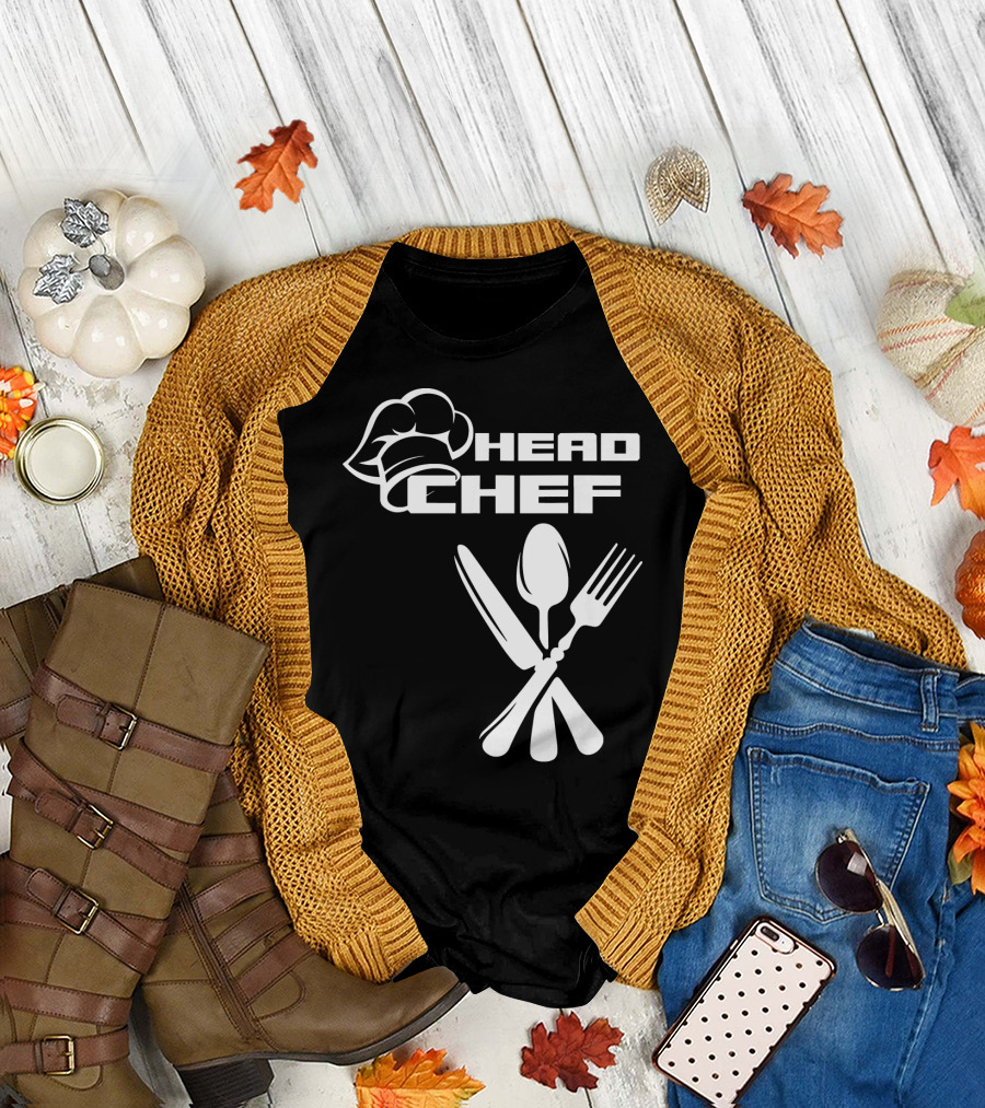 Head Chef Hat and Crossed Silverware T-Shirt