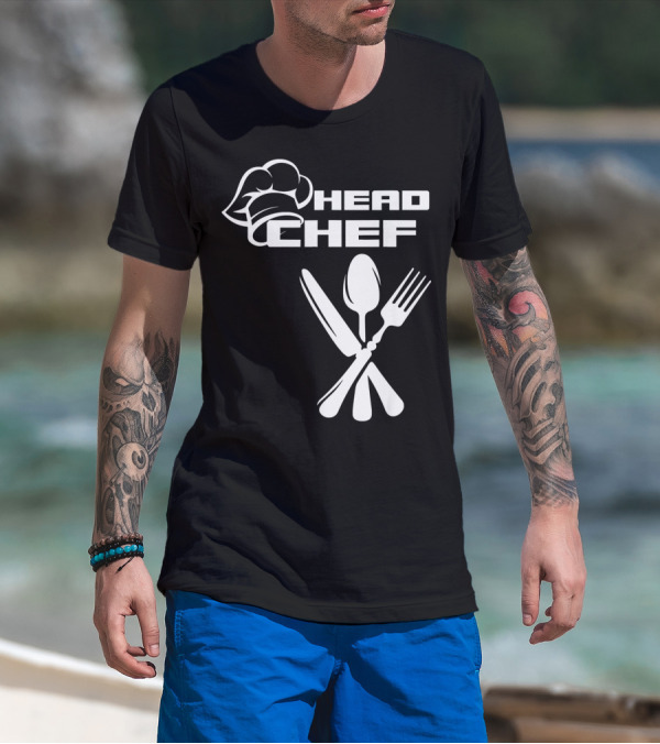 Head Chef Hat And Crossed Silverware T-Shirt