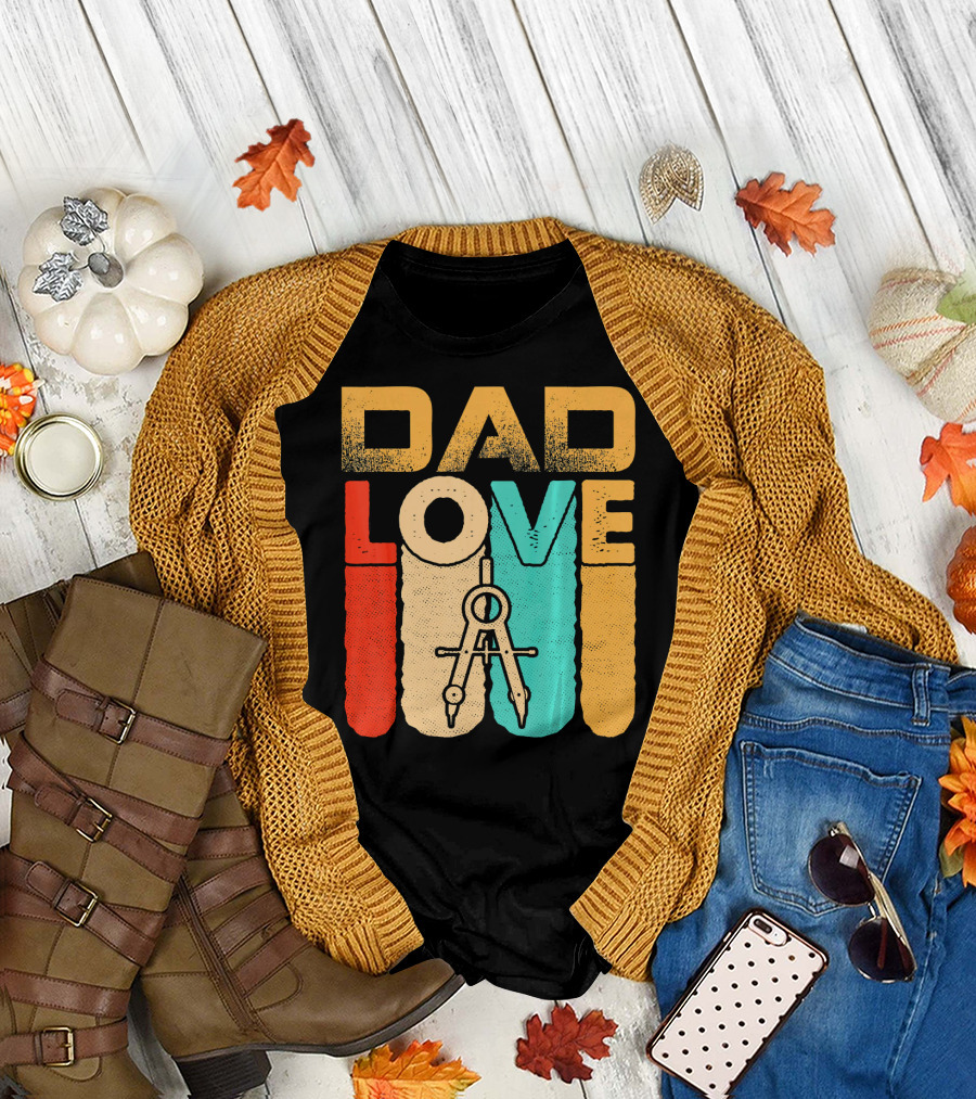 Dad Love Retro Vintage Architect T-Shirt