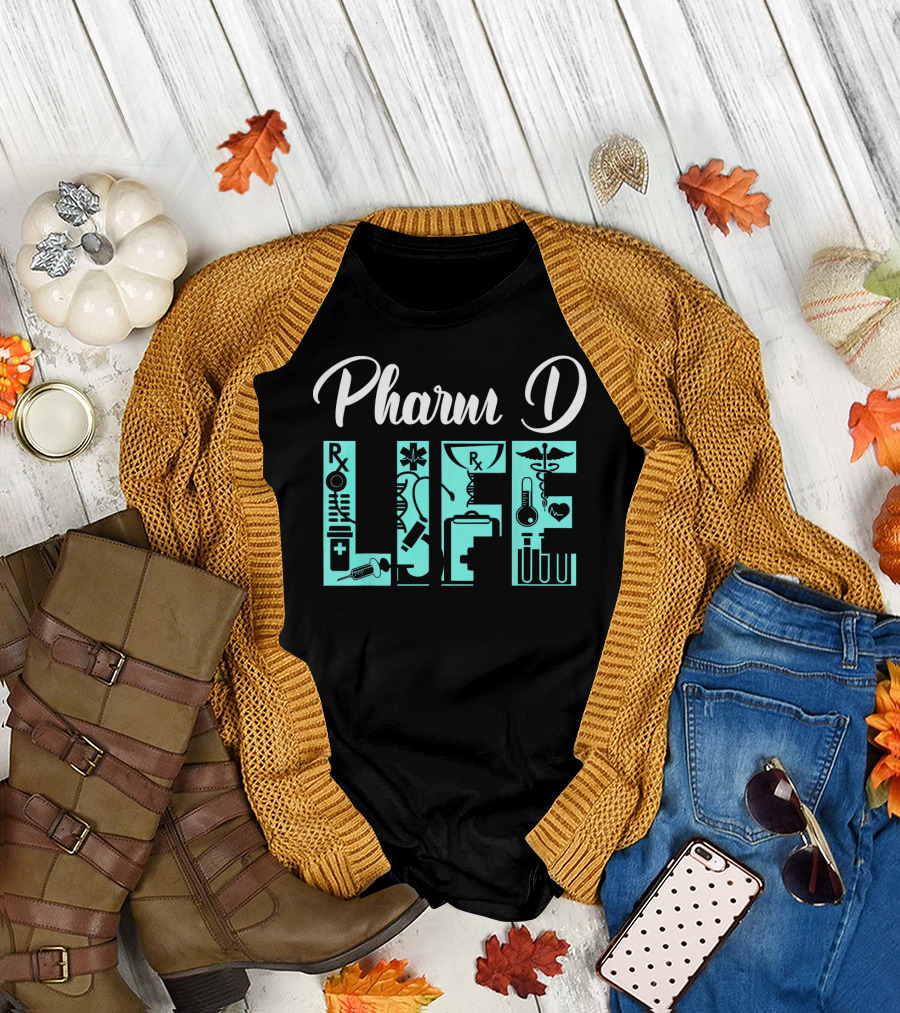 PharmD Life Doctor of Pharmacy Rx Symbols Doctorate T-Shirt