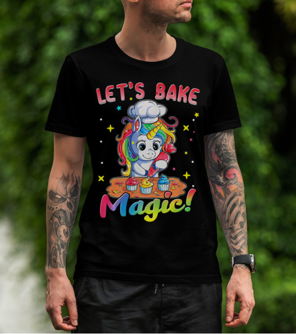 Let's Bake Magic Rainbow Unicorn Cupcake T-Shirt