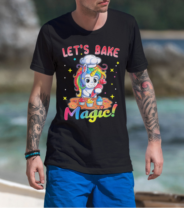 Let's Bake Magic Rainbow Unicorn Cupcake T-Shirt