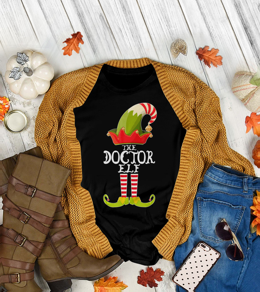 The Doctor Elf Funny Christmas Matching Pajama Top T-Shirt