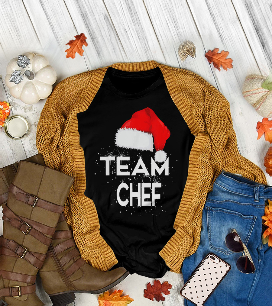 Team Chef Santa Hat Sparkles T-Shirt