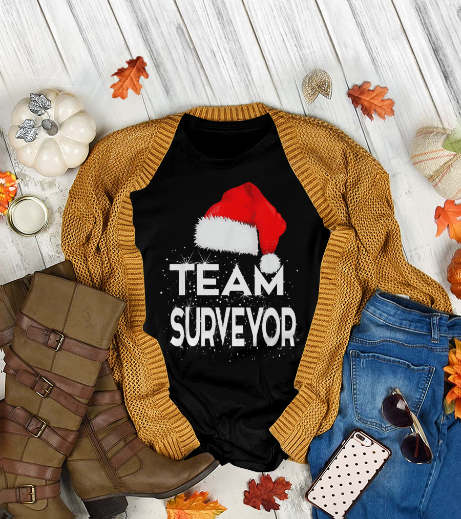 Team Surveyor Festive Santa Hat T-Shirt