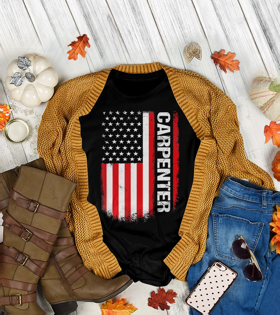 American Flag Carpenter T-Shirt