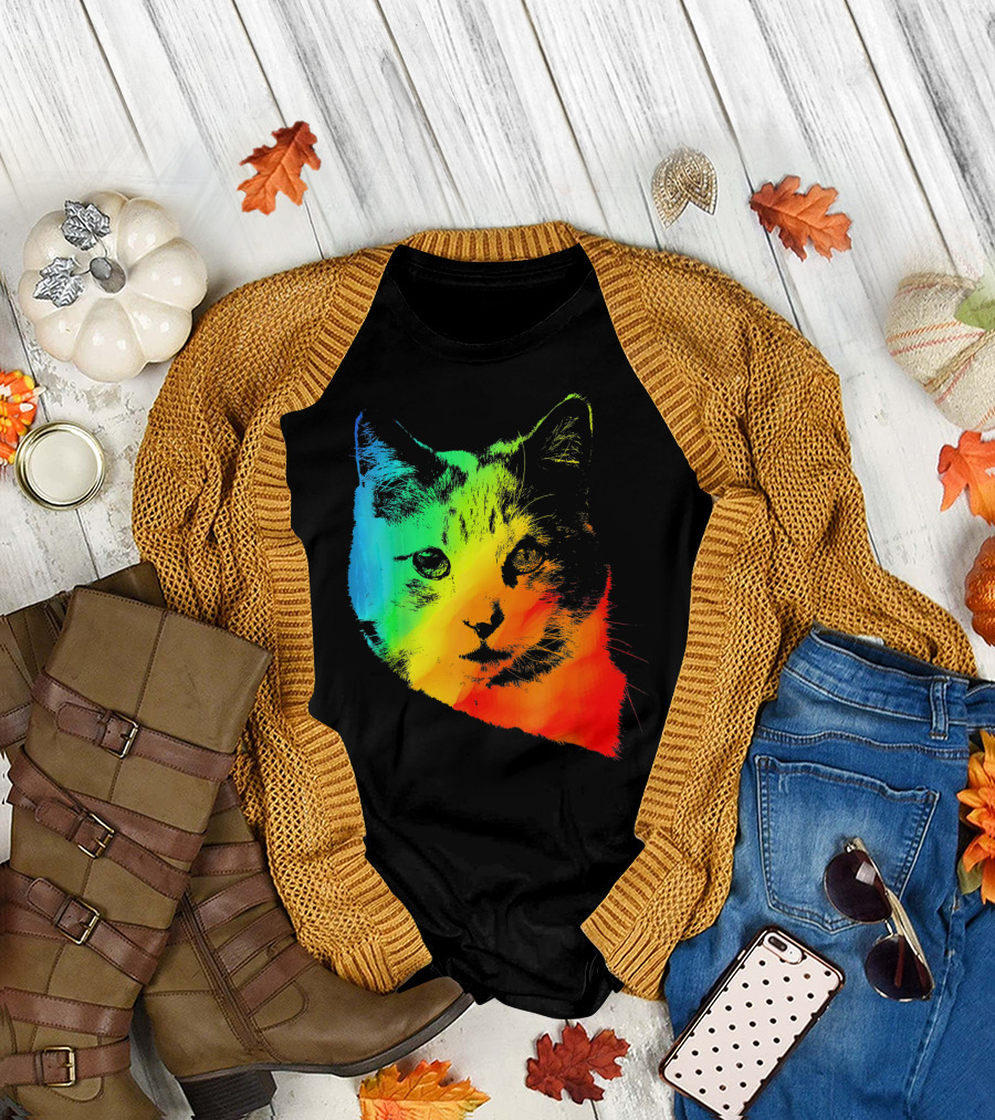 CALICO CAT Vibrant Rainbow T-Shirt