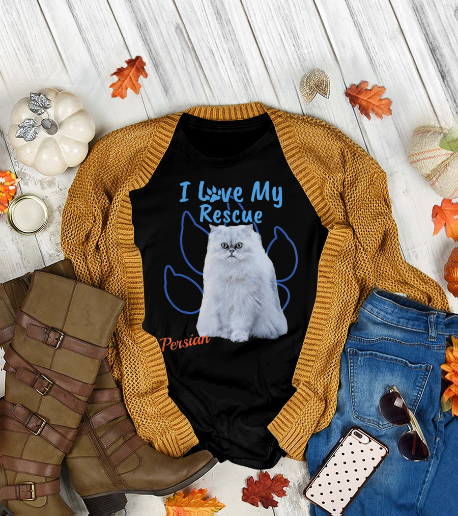 I Love My Rescue Persian Cat T-Shirt