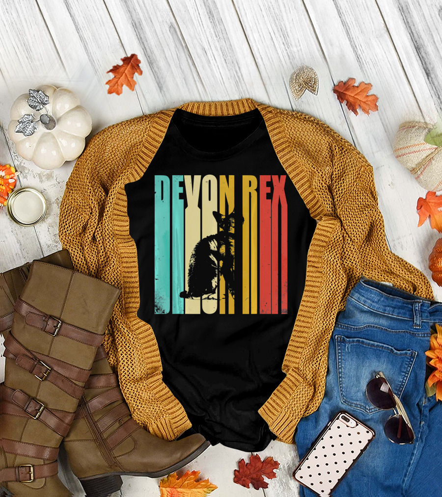 Devon Rex Vintage Retro Style Cat T-Shirt