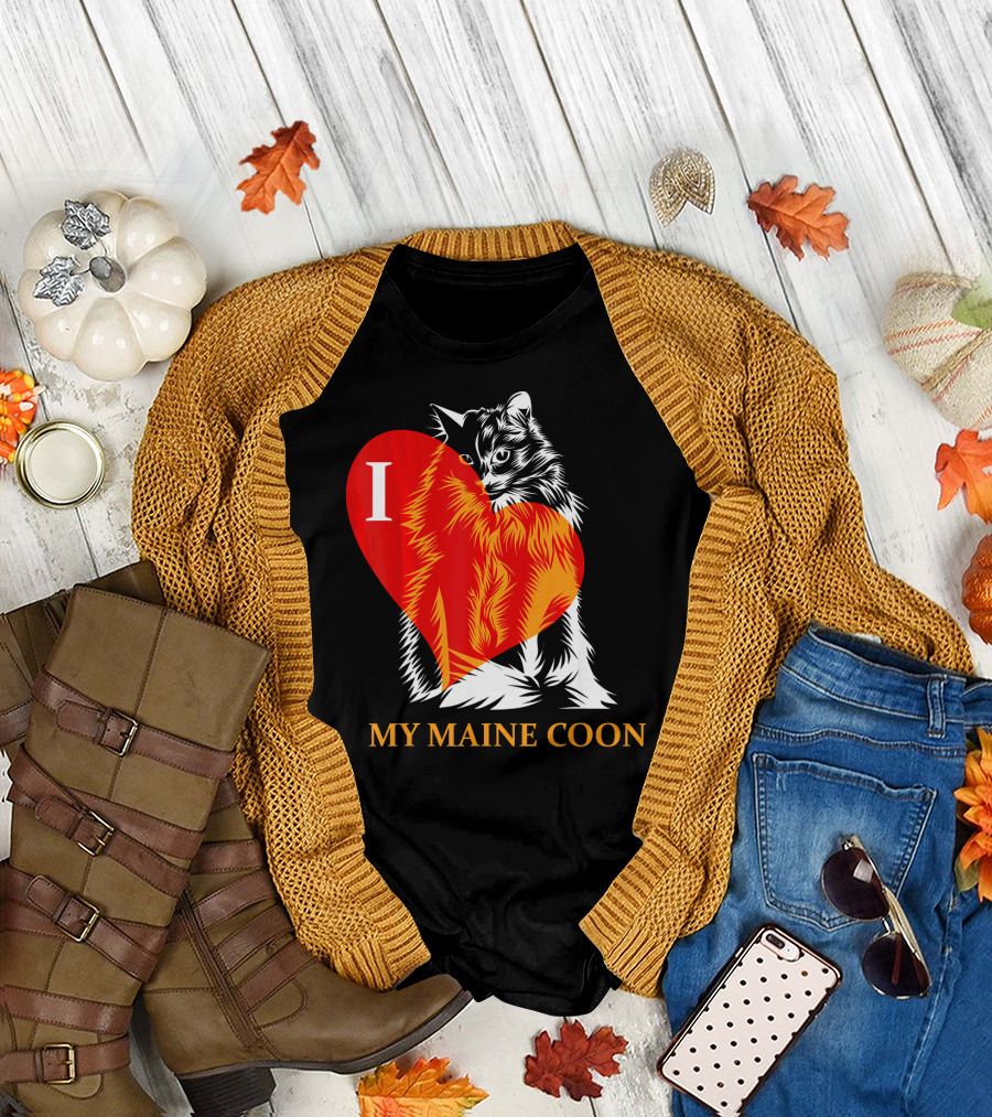 I Love My Maine Coon Best Cat Unique and Funny T-Shirt