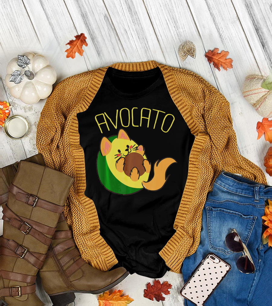 Avocato Avocado Cat Lover Cats Playful T-Shirt