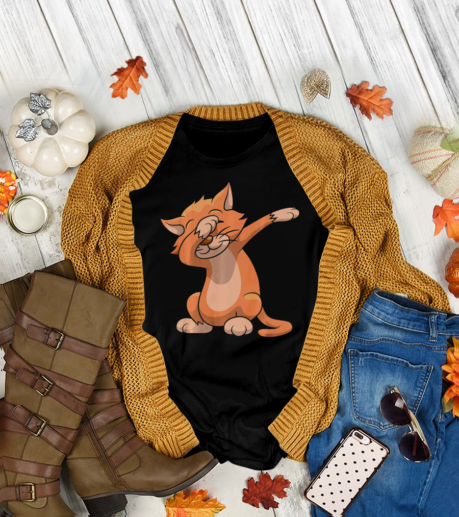 Dabbing Orange Cat Kitten T-Shirt
