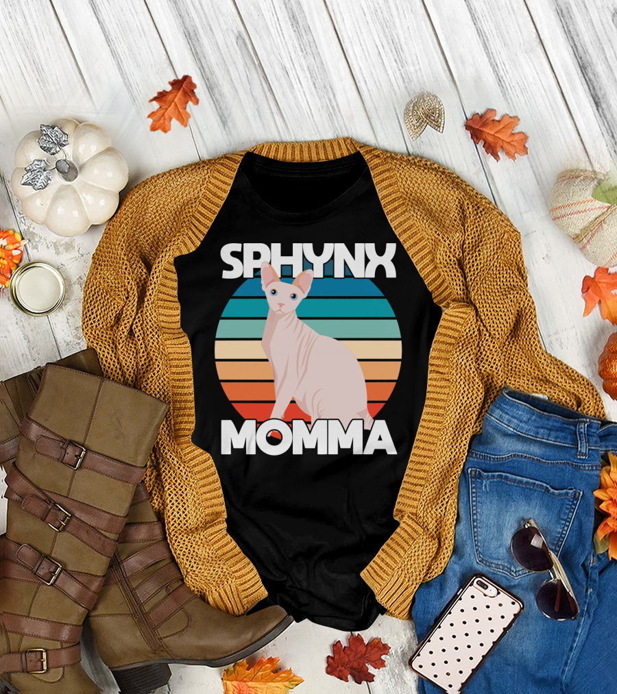 SPHYNX MOMMA Hairless Sphynx Slogan Vintage Sunset T-Shirt
