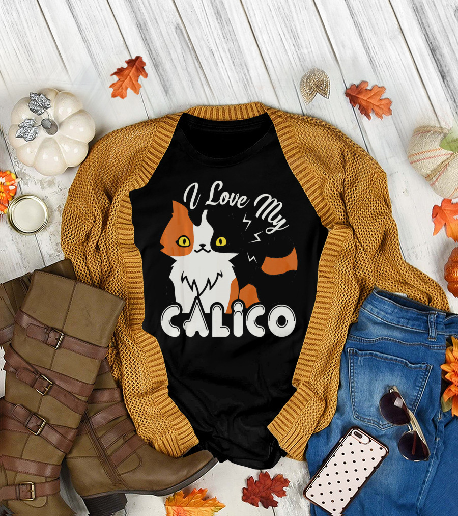 I Love My Calico Cat Bold Pop T-Shirt