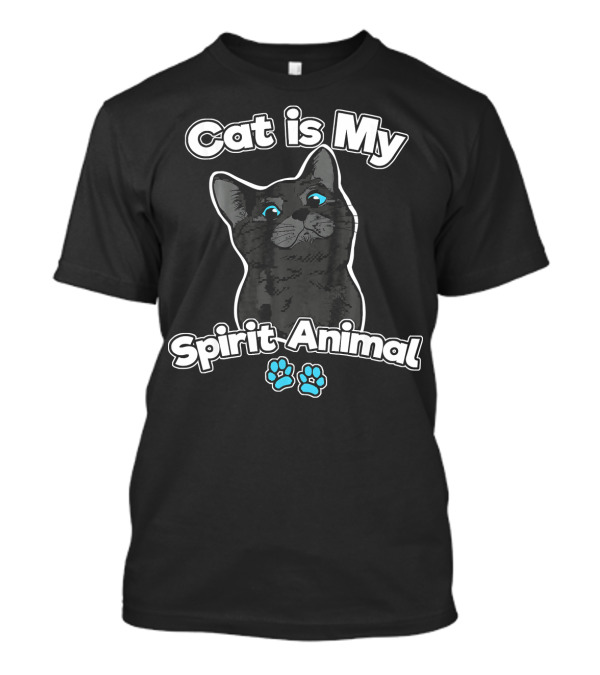 Cat Is My Spirit Animal Funny Kitty With Cute Paw Prints T-Shirt