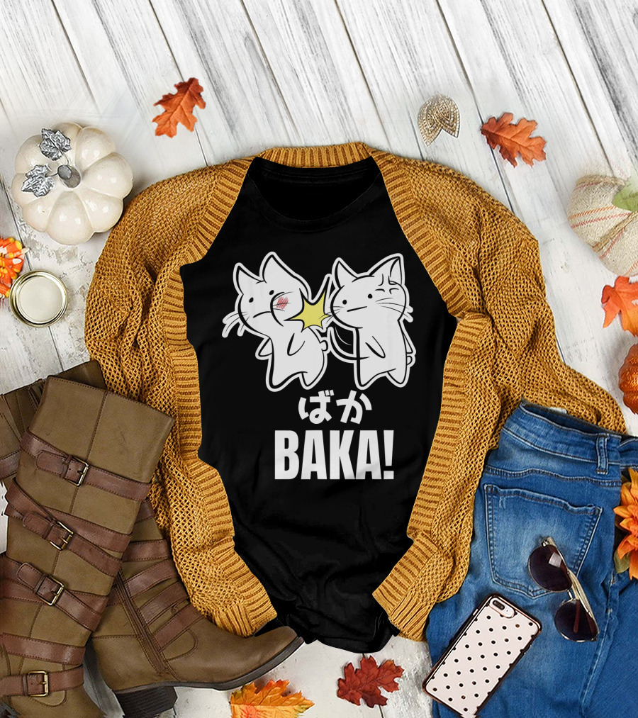 Baka Cat Kitten Funny Cute Anime Slap T-Shirt