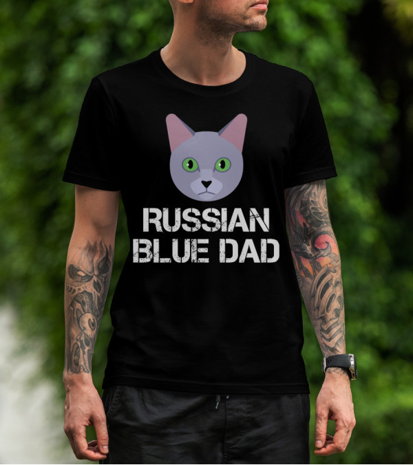 Russian Blue Dad Cat Owner T-Shirt