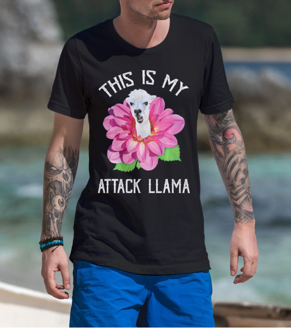THIS IS MY ATTACK LLAMA ALPACA MEME CUTE LLAMA LOVER ATTACK FLOW T-Shirt
