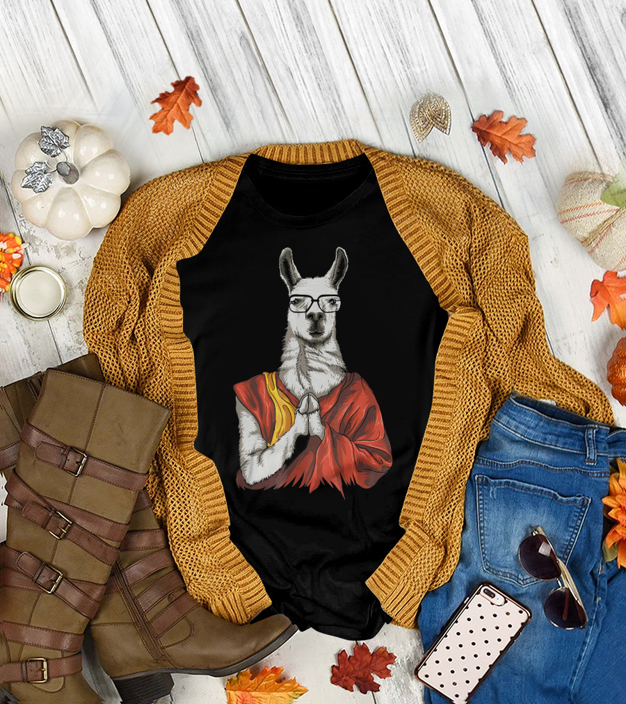 Dalai Lama Dali Llama Cute Meditation Humor T-Shirt