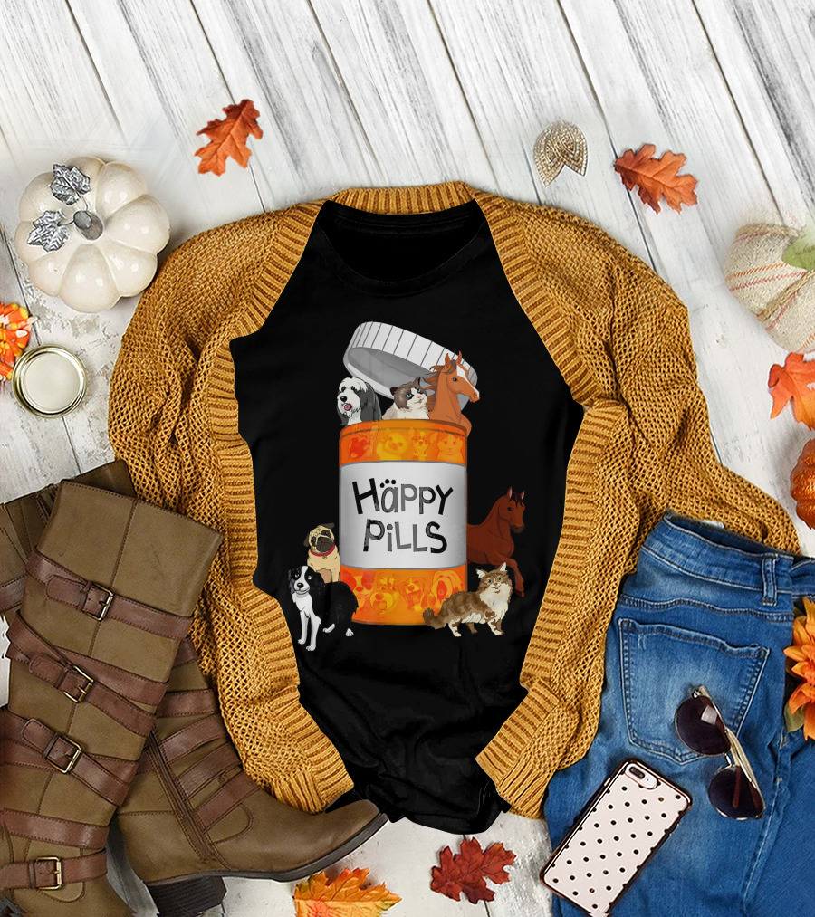 Happy Pills Dog Cat Horse Capsule Companions T-Shirt