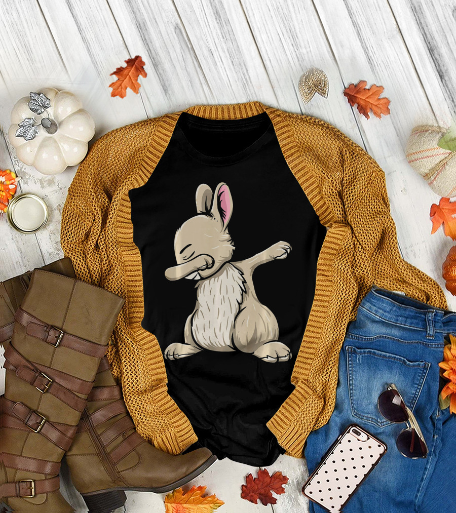 Bunny Rabbit Dabbing Funny Dance Move Cute Cartoon T-Shirt