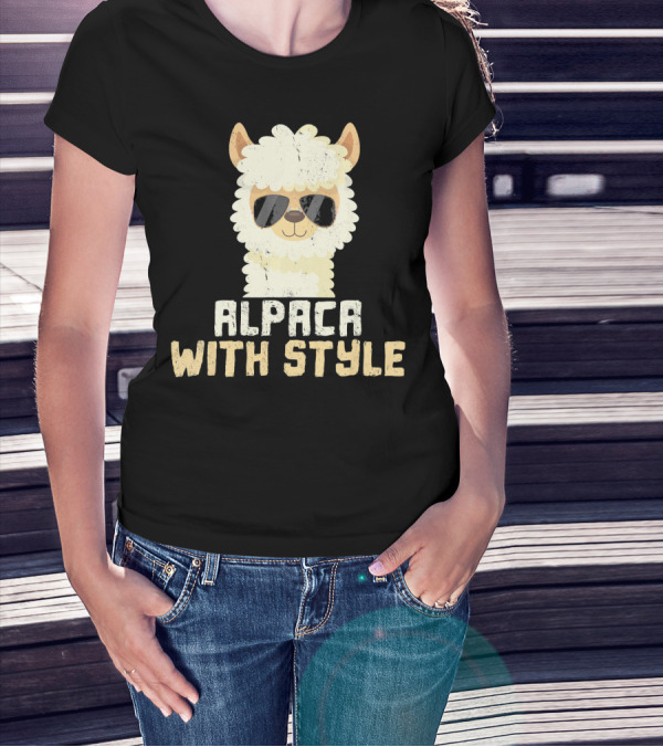 Alpaca With Style Cool Alpacas With Sunglasses T-Shirt