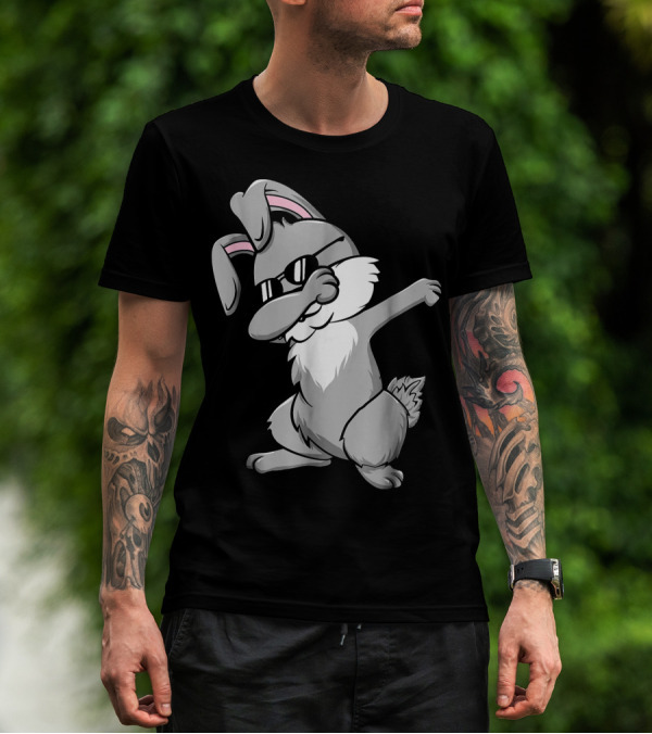 Dabbing Bunny Rabbit Silhouette With Sunglasses T-Shirt