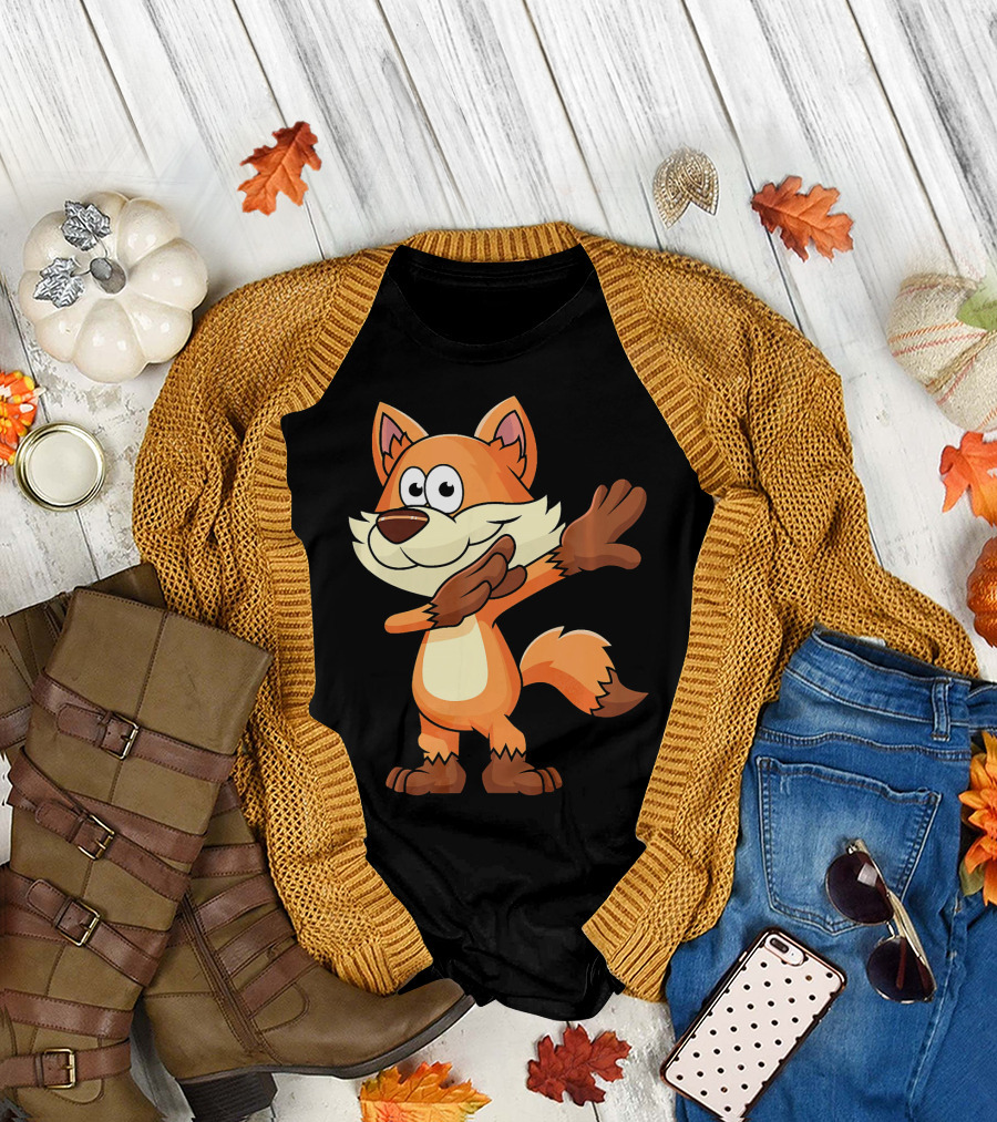 Fox Dabbing Dance Celebration Birthday T-Shirt