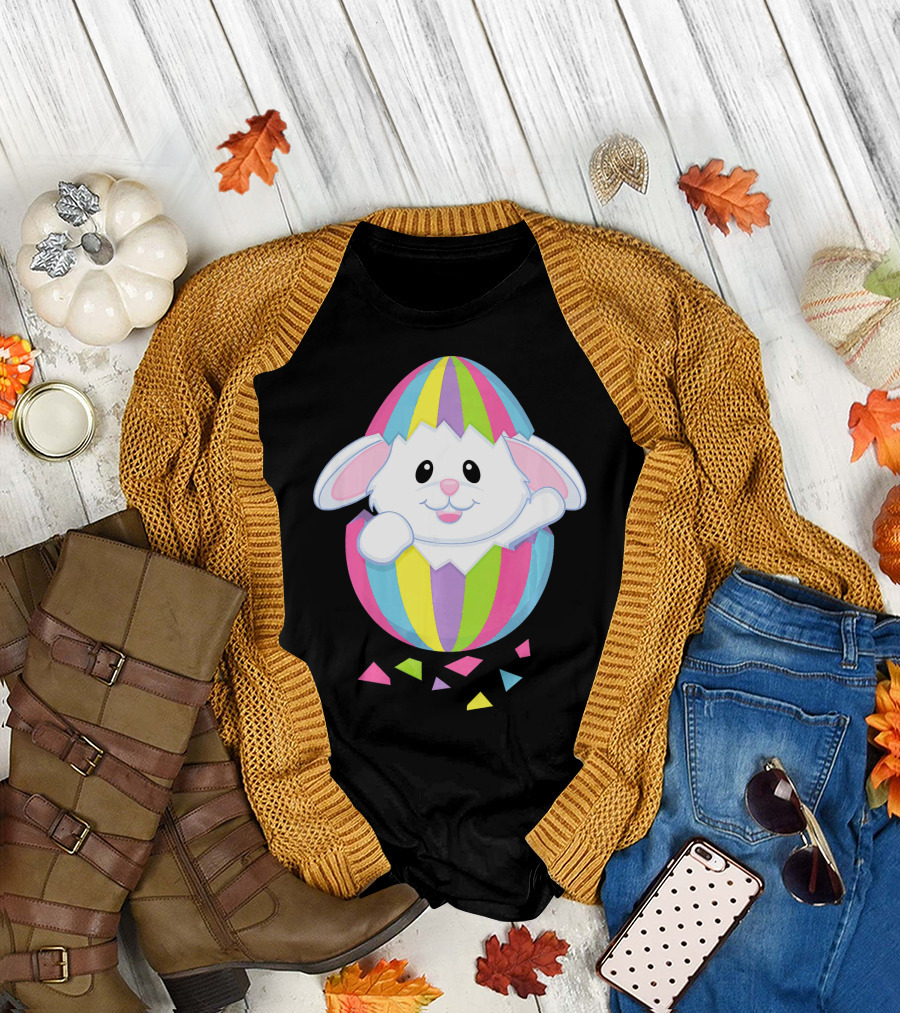Easter Bunny Funny Happy Easter Rainbow Egg T-Shirt