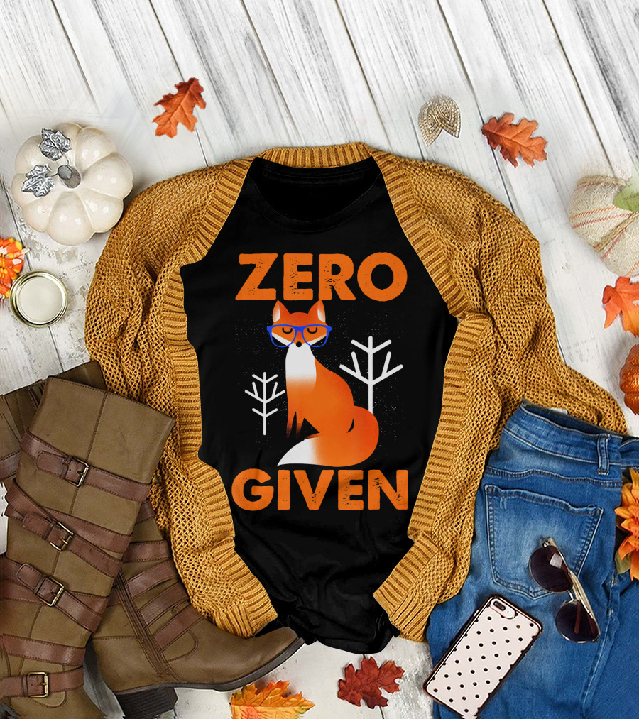 Zero Fox Given Funny Cool Fox with Glasses T-Shirt