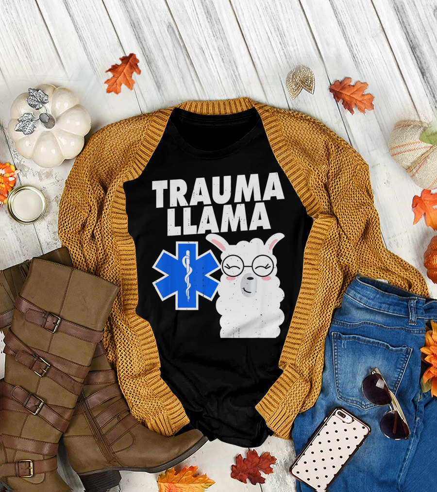 Trauma Llama EMT EMS Star of Life T-Shirt