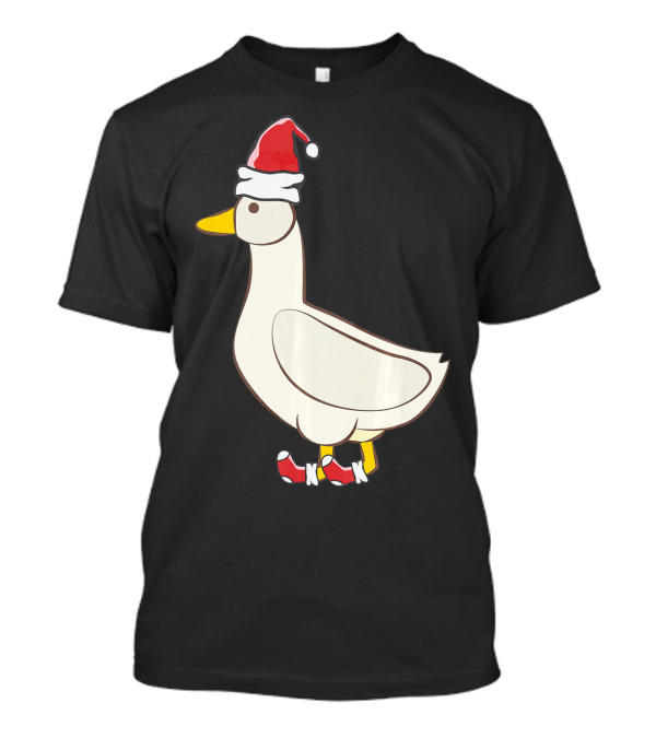 Goose Wearing Santa Hat Christmas Geese Holiday T-Shirt