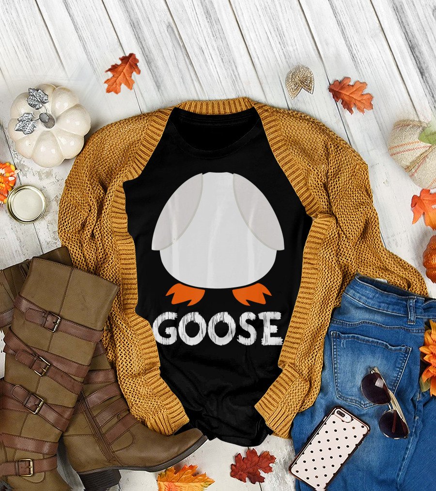 Goose Duck White Silhouette with Orange Feet T-Shirt