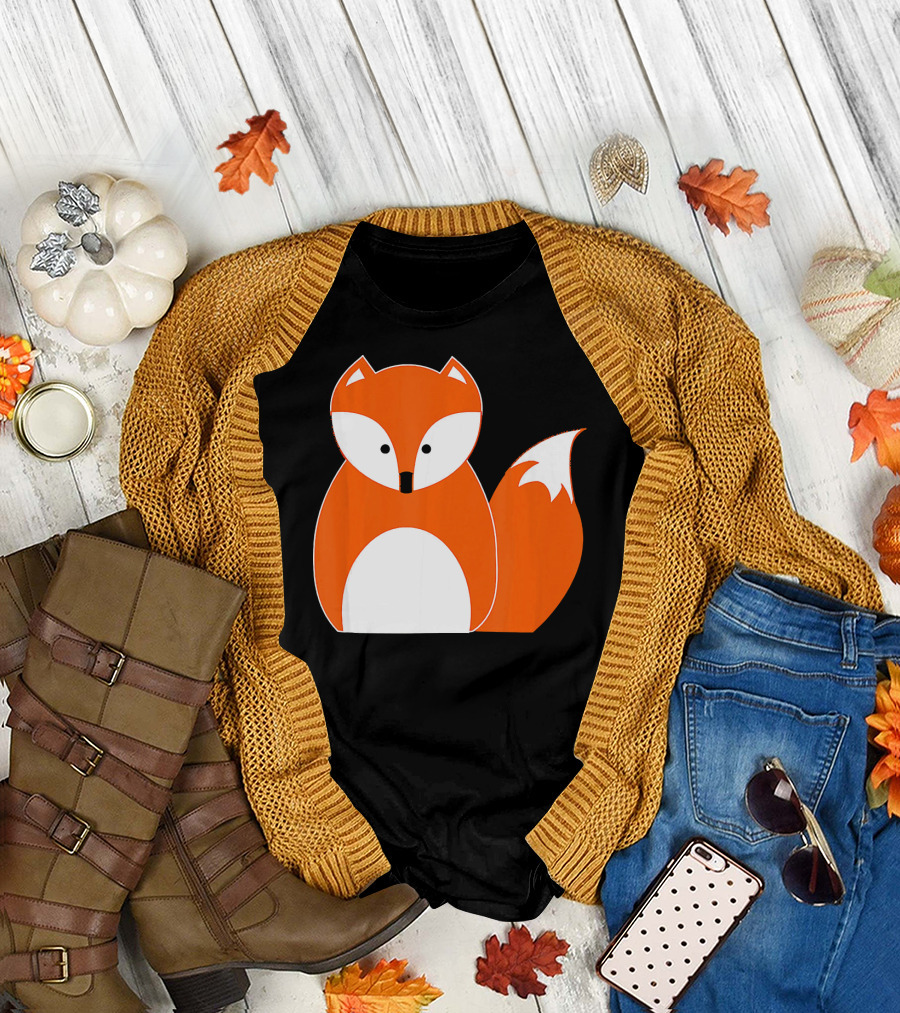 Fox Woodland Animal Cute Minimalist T-Shirt