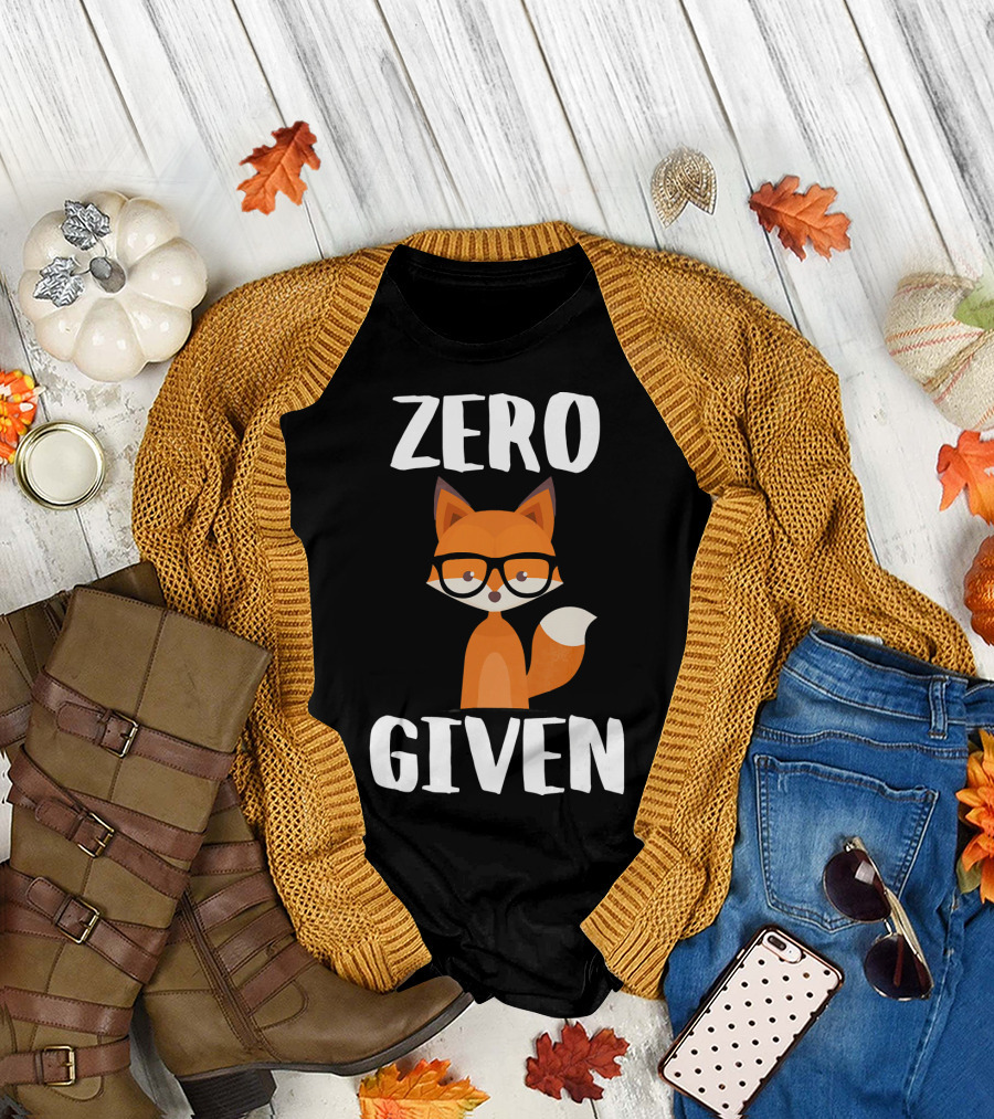 Zero Fox Given Funny Cute Fox with Glasses T-Shirt