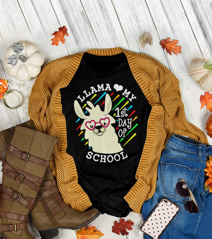 Llama Love My 1st Day of School T-Shirt
