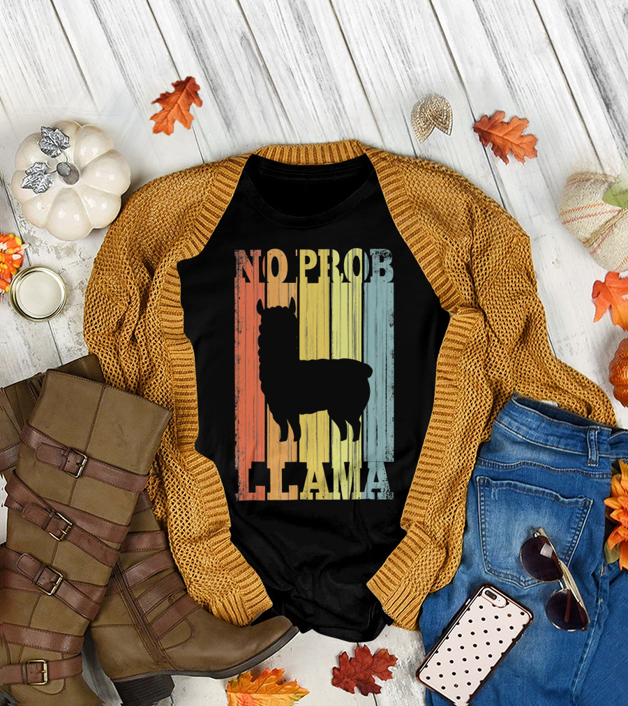 No Prob Llama Retro Vintage T-Shirt