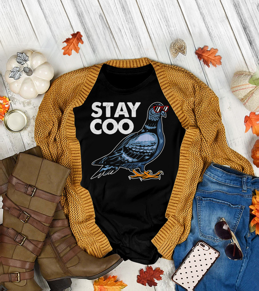 Stay Coo Pigeon with Sunglasses T-Shirt