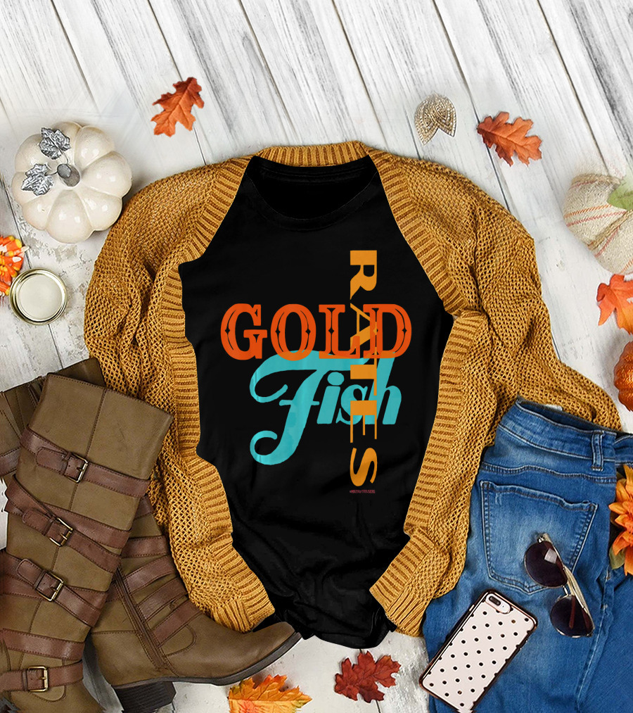 Rates Da Goldfish Retro Typography T-Shirt