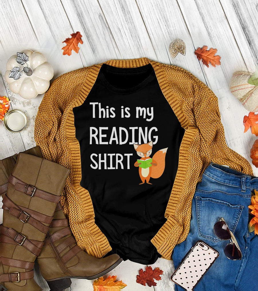 This is My Reading Shirt with Fox Reading a Book T-Shirt