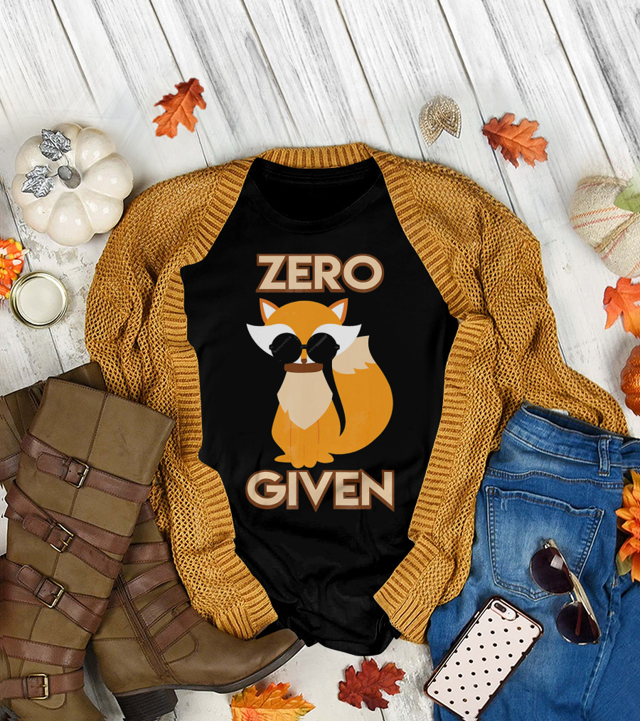 Zero Fox Given Funny Nerd Humor Sunglasses Fox T-Shirt
