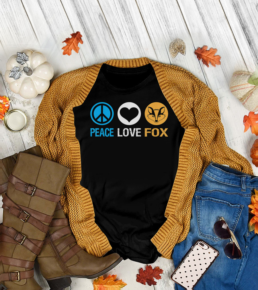 Peace Love Fox Vintage Foxes T-Shirt