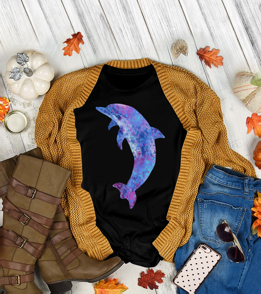 Colorful Dolphin Ocean Palette T-Shirt
